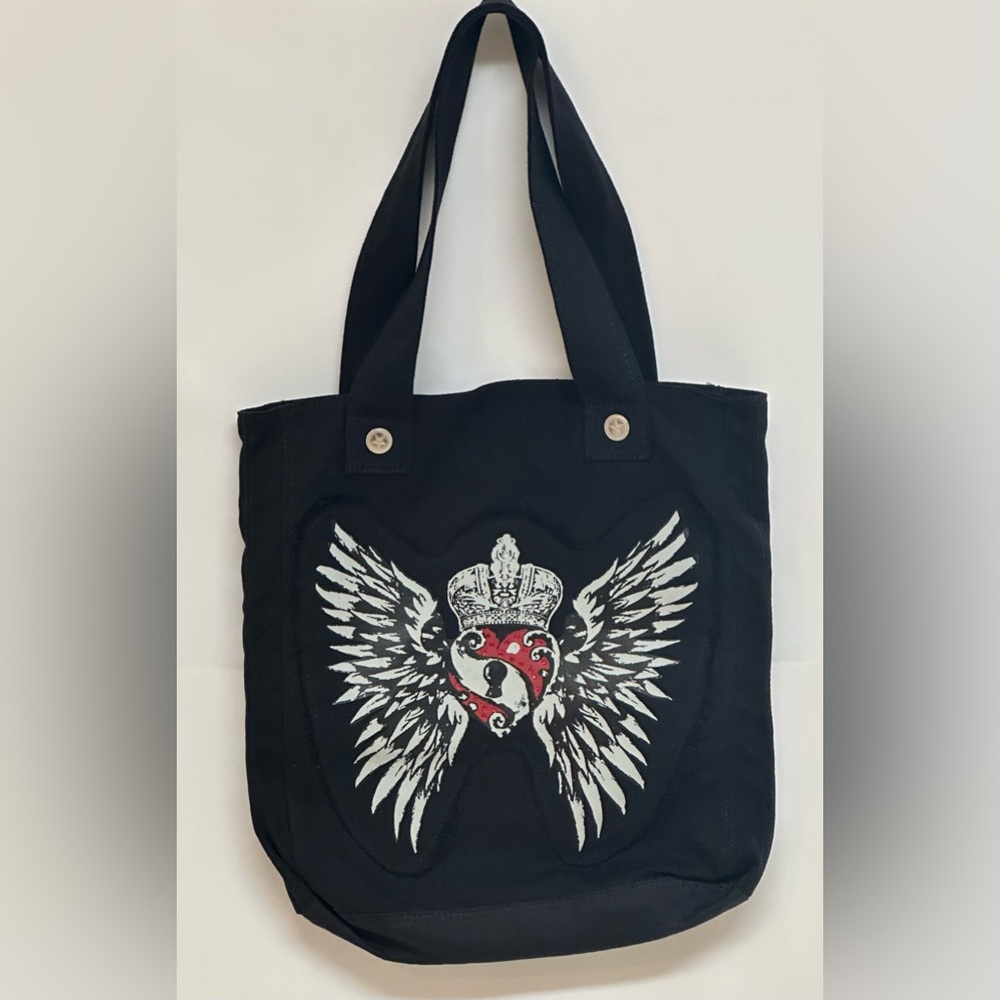 Royal Heart Wing Crossbody Shoulder Bag Women’s Black Red White Rock Handbag